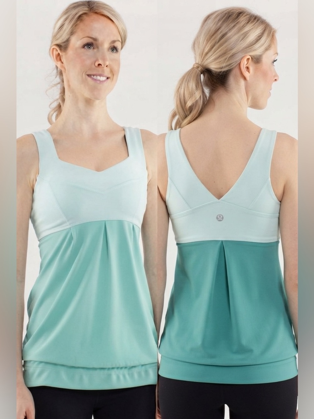 lululemon athletica Mint Green Two-Tone Athletic Tank Size 6